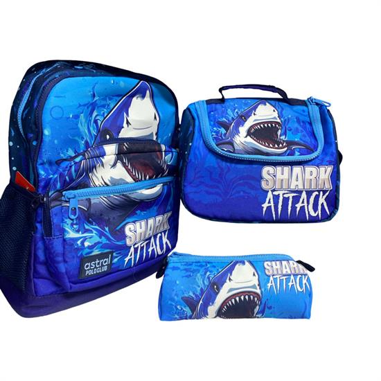 3'lü Set Lacivert Mavi Desenli Okul çantası