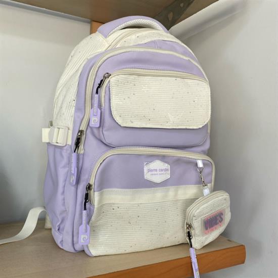 Açık Mor Beyaz Sırt Okul Çantası