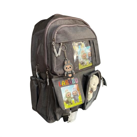 Ayıcıklı Gri Okul Sırt Çanta