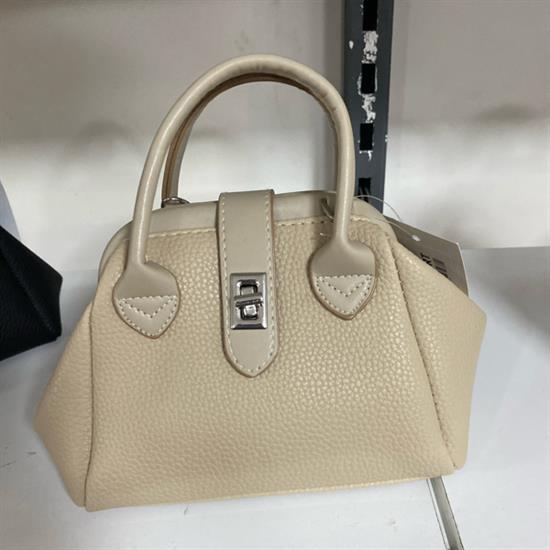 Bej Deri Kadın El Çantası