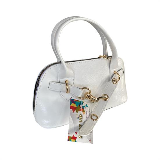 Beyaz Deri Gold Deri Kadın Çanta