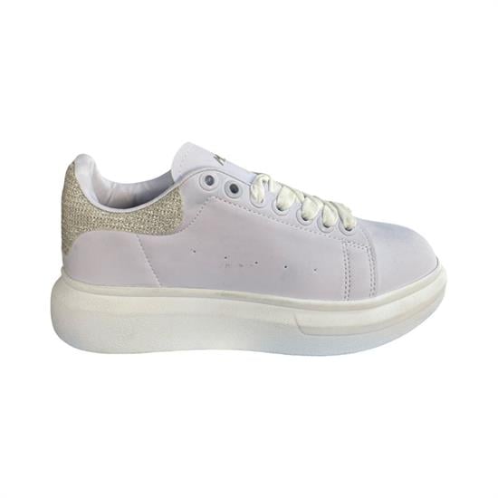 Beyaz Taşlı Cilt Kadın Spor