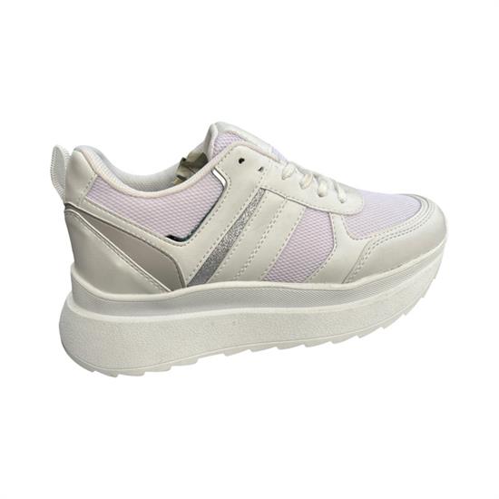 Beyaz Yüksek Taban Anorok Kadın Spor