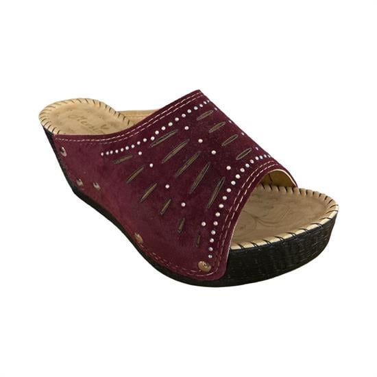 Bordo Kadife Siyah Bej Terlik