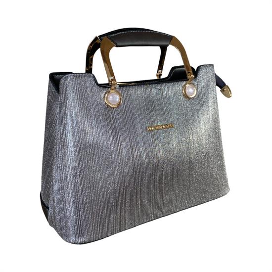 Gri Parıltılı Kadın Çantası