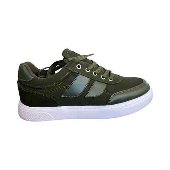 Haki Beyaz Keten Erkek Spor