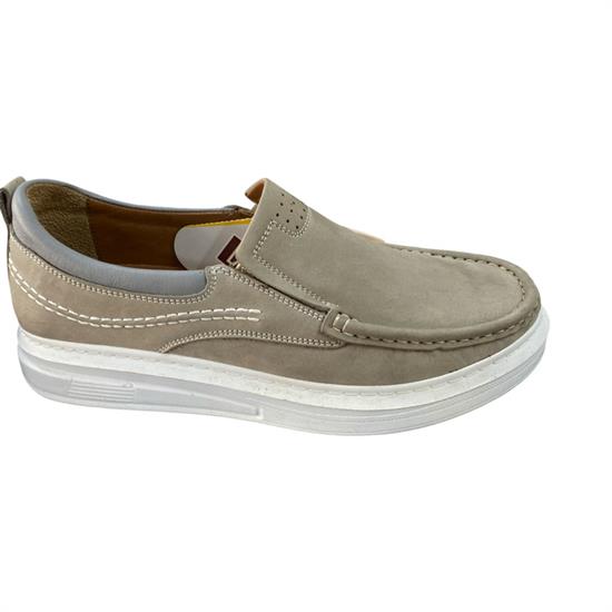 Hakiki Deri Bej Beyaz Bağsız Erkek Casual