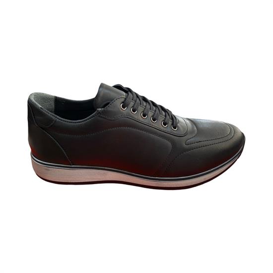 Hakiki Deri Siyah Beyaz Bağcıklı Erkek Casual