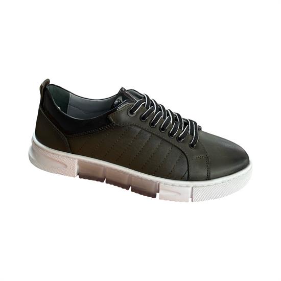 Hakiki Deri Siyah Beyaz Erkek Casual