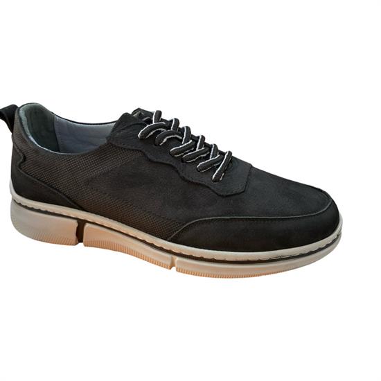 Hakiki Deri Siyah Nubuk Erkek Casual