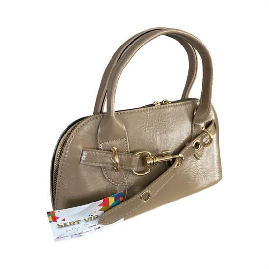 Kahve Gold Deri Kadın Çanta