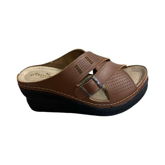 Kahverengi Kalın Topuk Terlik