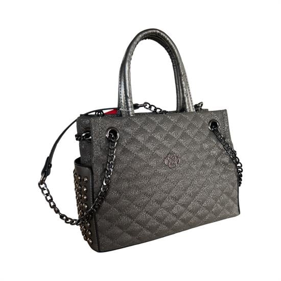 Koyu Gri Zincirli Kadın Çanta