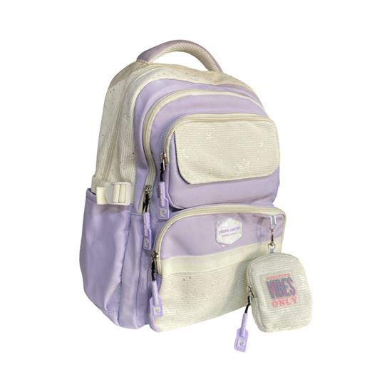 Mor Beyaz Okul Sırt Çanta
