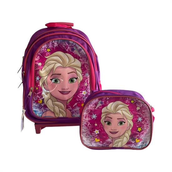 Mor Pembe Tekerlekli Sırt Çantası