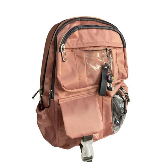 Pembe Gri Ayıcıklı Sırt Çantası