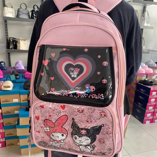 Pembe Siyah Kuromilli Sırt Okul Çantası