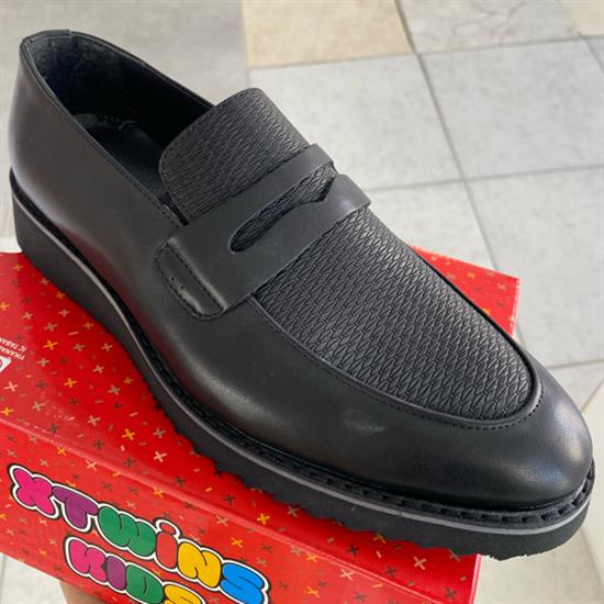 Siyah Bağsız Erkek Klasik Casual