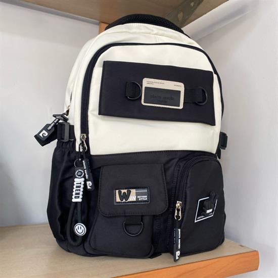 Siyah Beyaz Sırt Okul Çantası