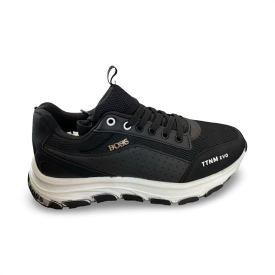 Siyah Beyaz Yüksek Taban Erkek Spor