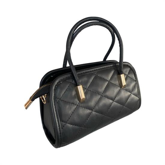 Siyah Desenli Kadın El Çantası