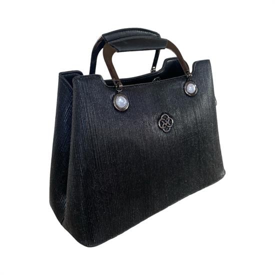 Siyah Parıltılı Kadın Çantası