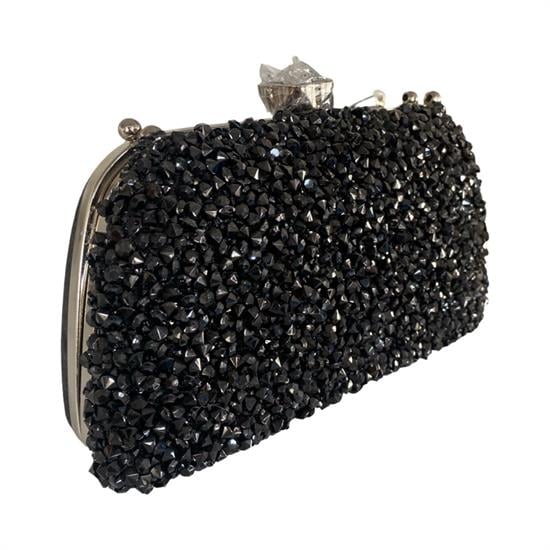 Siyah Taş Detaylı Kadın Çantası