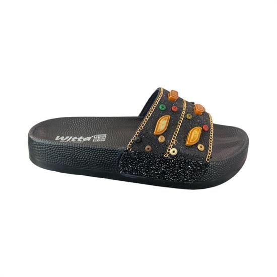 Siyah Taşlı Parıltılı Kadın El Çantası