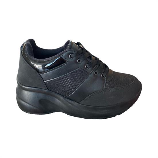 Siyah Taşlı Yüksek Taban Kadın Spor