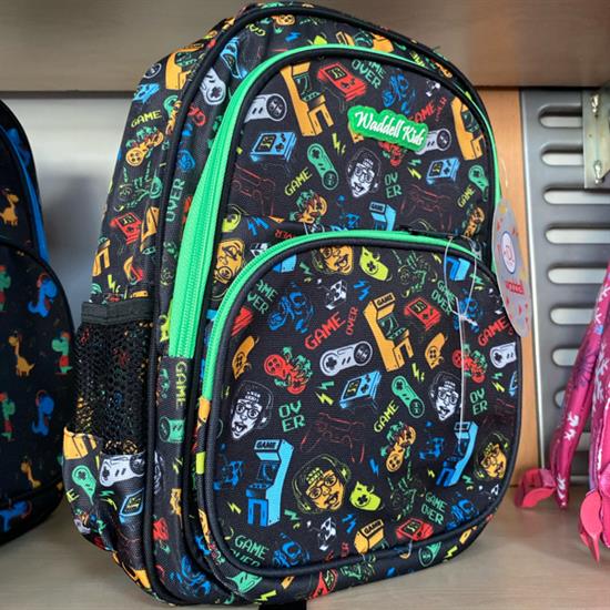 Siyah Yeşil Desenli Sırt Çantası